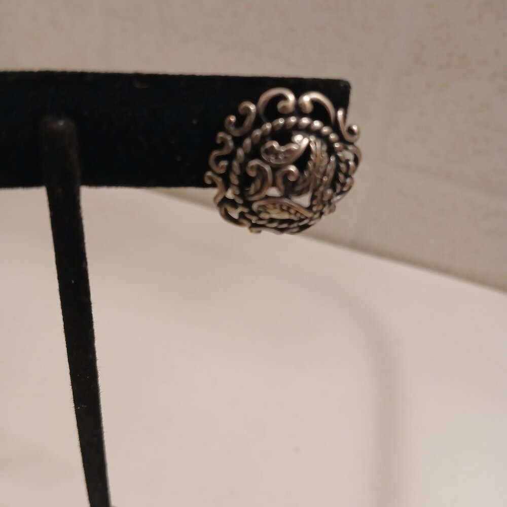 Silver Rodeo Sterling Silver Button Earrings - image 5